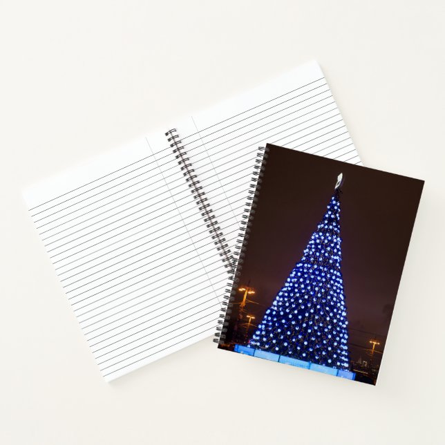 Cuaderno Árbol de Navidad de luces azules (Interior)