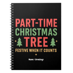 Cuaderno Árbol de Navidad de medio tiempo Divertido Festivo