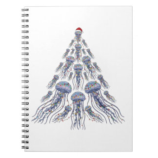 Cuaderno Árbol de Navidad de medusa Sombrero de Santa Luz d