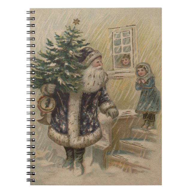 Cuaderno Árbol de navidad de nieve de Santa Rosa (Frente)