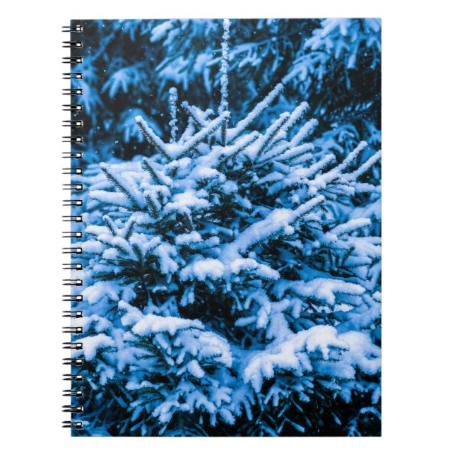 Cuaderno Árbol de Navidad de Nieve en Invierno (Frente)
