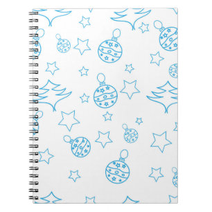 Cuaderno Árbol de Navidad, estrellas y bolas - simple sin c