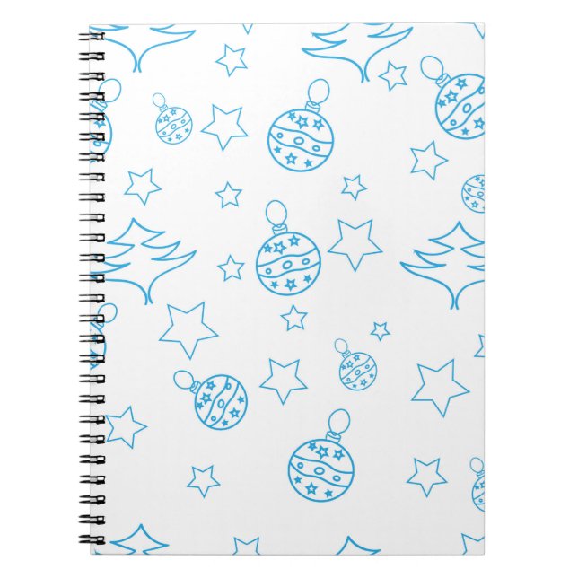 Cuaderno Árbol de Navidad, estrellas y bolas - simple sin c (Frente)