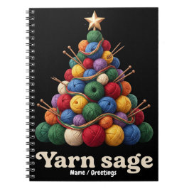 Cuaderno Árbol de Navidad festivo de punto colorido Yarn Sa