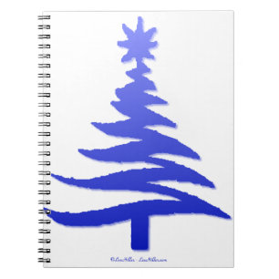 Cuaderno Árbol de Navidad moderno estampado con plantilla a