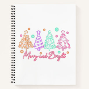 Cuaderno Árbol de Navidad Neon Alegre y Brillante