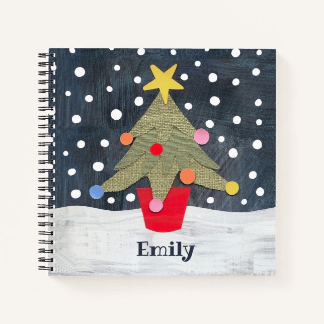 Cuaderno Árbol de Navidad personalizado personalizado (Anverso)