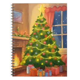 Cuaderno Árbol de Navidad | Pintura de Feliz Navidad