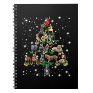 Cuaderno Árbol de Navidad Pitbull Cubierto De Lámparas