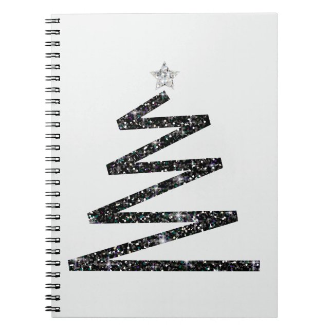 Cuaderno árbol de Navidad purpurina (Frente)