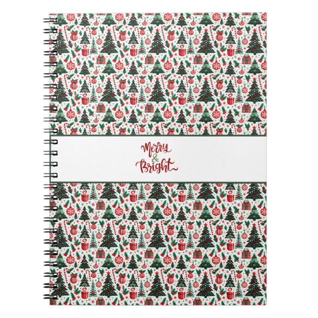 Cuaderno Árbol de Navidad, regalos, caramelos (Frente)