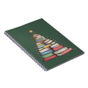Cuaderno Árbol de Navidad Retro Bibliotecario Biblioteca 