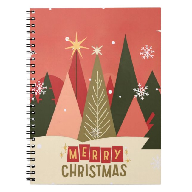 Cuaderno Árbol de Navidad Retro/Vintage (Frente)