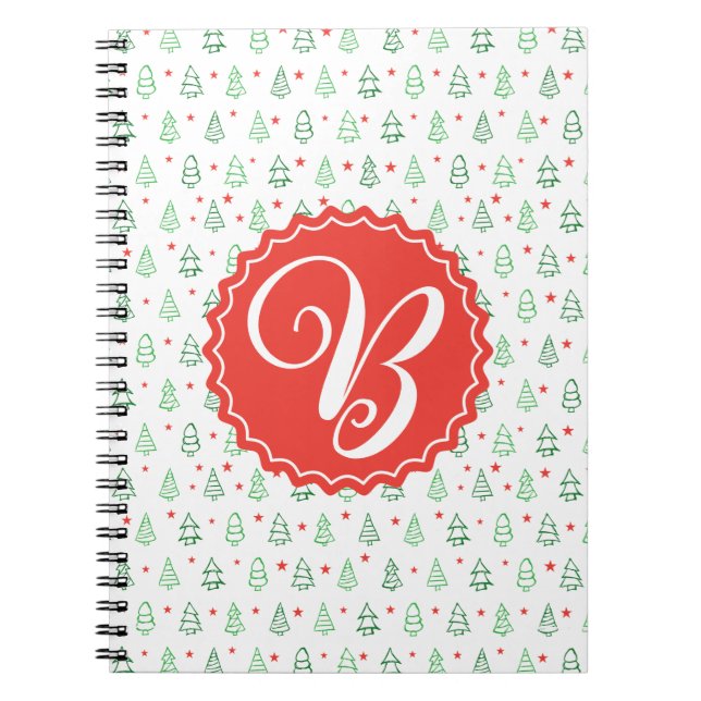 Cuaderno Árbol de Navidad rojo y verde (Frente)