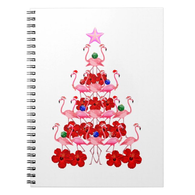 Cuaderno Árbol de Navidad Rosa Flamingo (Frente)