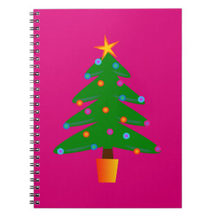 Cuaderno Árbol de Navidad Verde Festivo