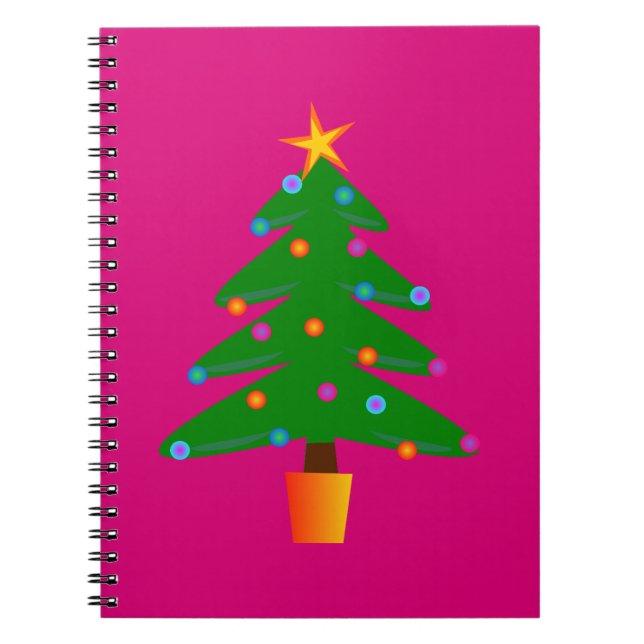 Cuaderno Árbol de Navidad Verde Festivo (Frente)