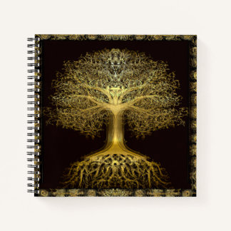 Cuaderno Árbol de oro de la vida de un viejo bloc de notas