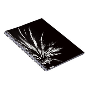 Cuaderno Árbol de palma blanco y negro
