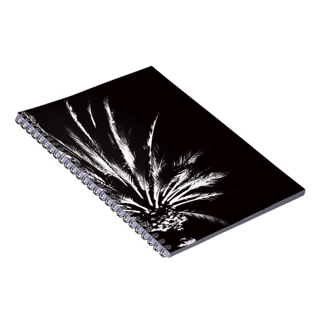 Cuaderno Árbol de palma blanco y negro (Lado Derecho)