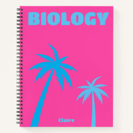 Cuaderno Árbol de palmas rosadas preppy