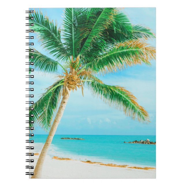 Cuaderno Árbol de palmeras tropical caribeño (Frente)