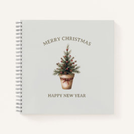 Cuaderno árbol de piña de Navidad rústico personalizado par