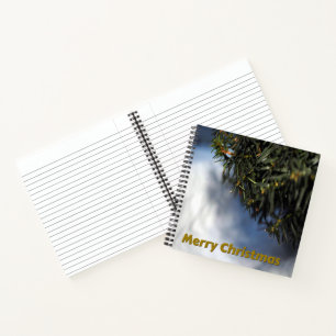 Cuaderno Árbol de pino de invierno y nieve