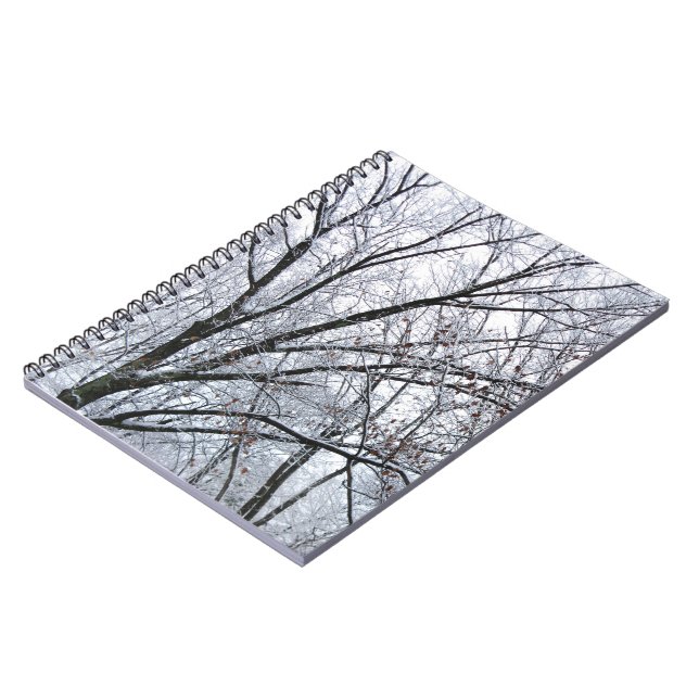 Cuaderno Árbol de roble recubierto de nieve (Lado Izquierdo)