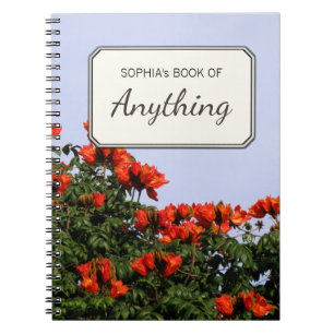 Cuaderno Árbol de tulipán tropical de la foto botánica