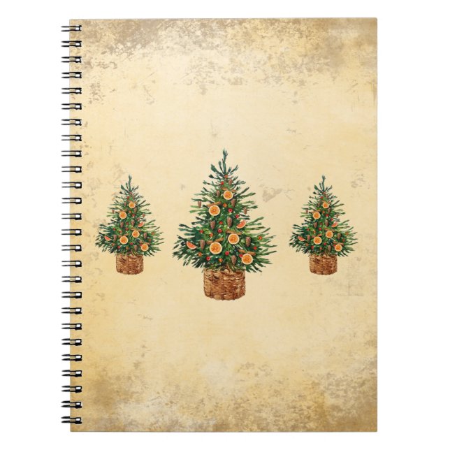 Cuaderno Árbol de vacaciones Pino de campo simple minimalis (Frente)