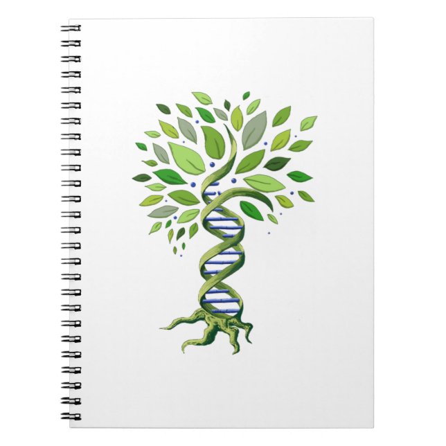 Cuaderno Árbol de vida Genética de ADN Entorno de Biología (Frente)