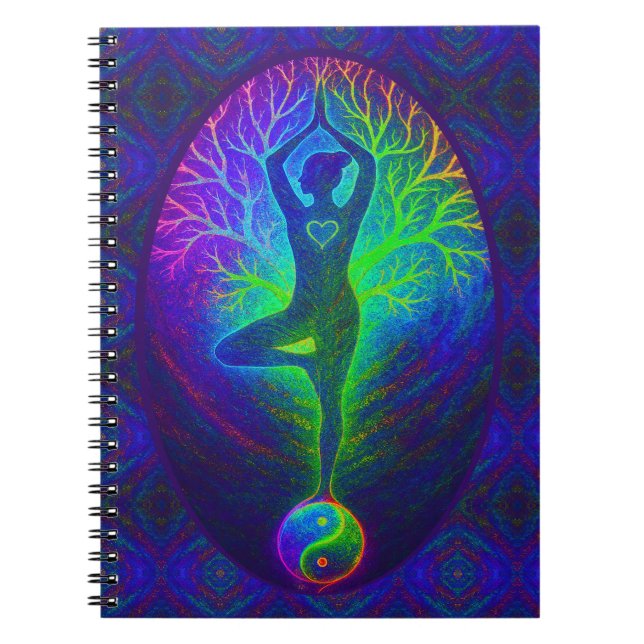 Cuaderno Árbol de Yoga Paz Arcoíris (Frente)