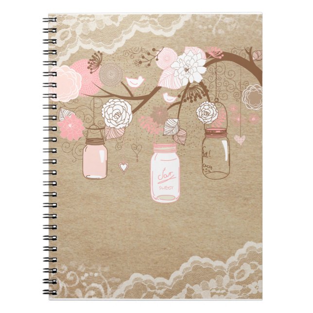 Cuaderno Árbol del tarro de la arpillera del país y de (Frente)