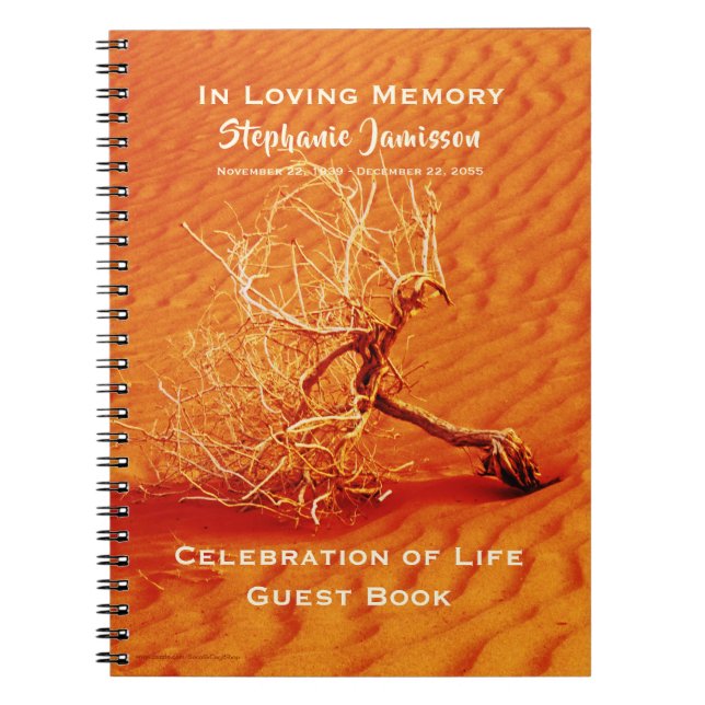 Cuaderno Árbol en la celebración de la arena del desierto d (Frente)