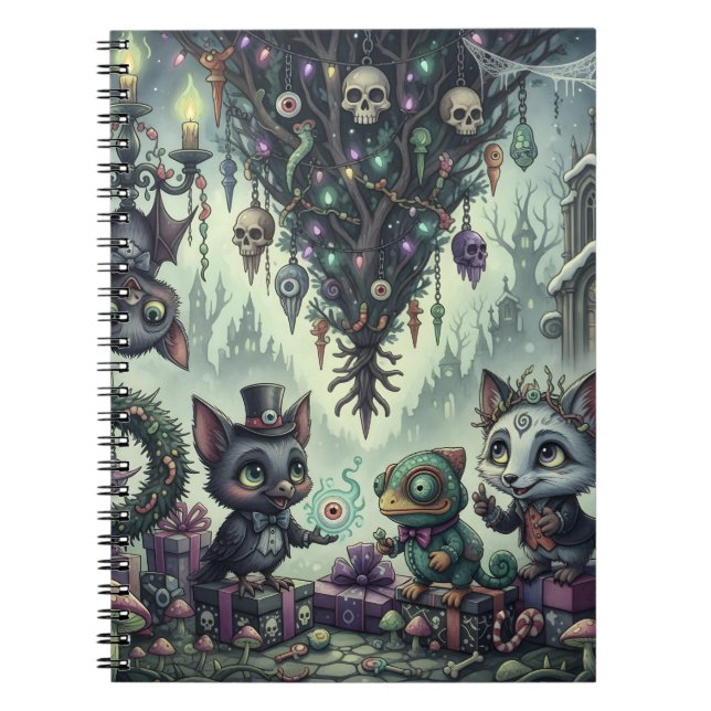 Cuaderno Árbol festivo boca abajo 1 (Frente)