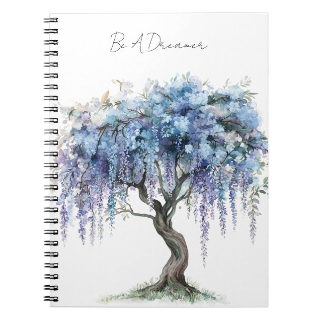 Cuaderno Árbol floreciendo romántico púrpura (Frente)
