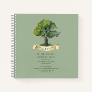 Cuaderno Árbol genealógico acuarela reunión familiar invita