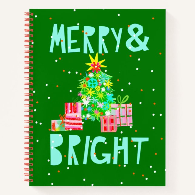 Cuaderno Árbol navideño brillante (Anverso)