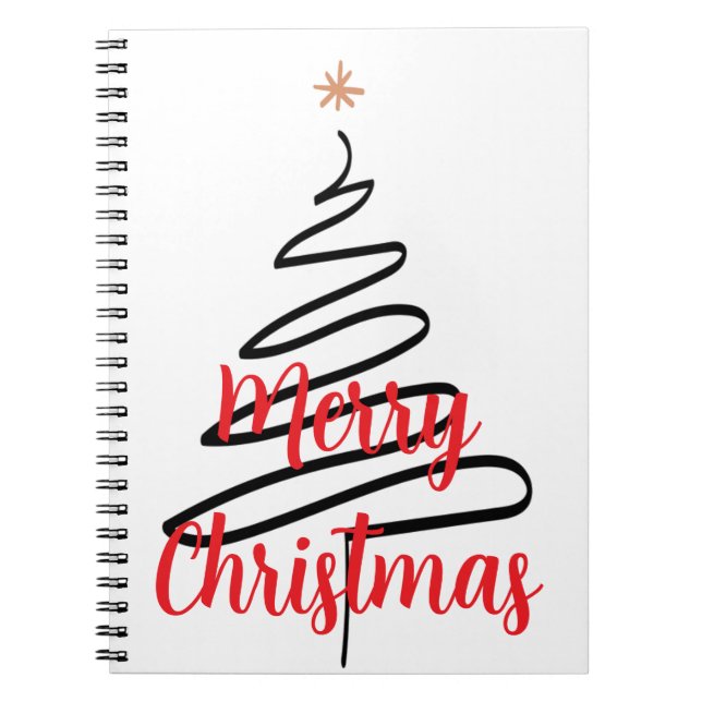 Cuaderno Árbol negro de Navidad (PERSONALIZABLE) (Frente)