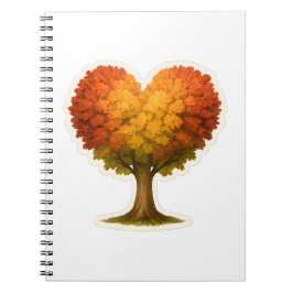 Cuaderno Árbol otoñal con forma de corazón