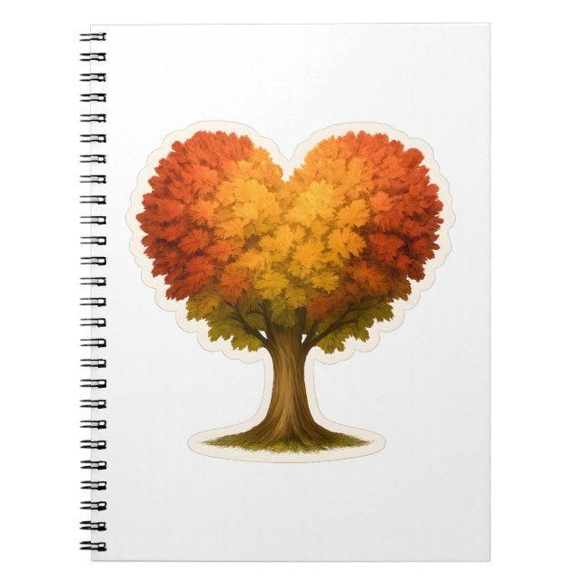 Cuaderno Árbol otoñal con forma de corazón (Frente)