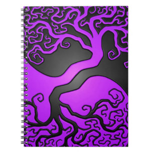 Cuaderno Árbol púrpura y negro de Yin Yang