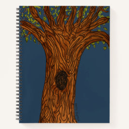 Cuaderno Árbol retorcido con fondo azul