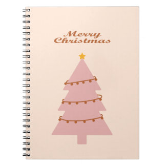 Cuaderno Árbol rosa de Feliz Navidad