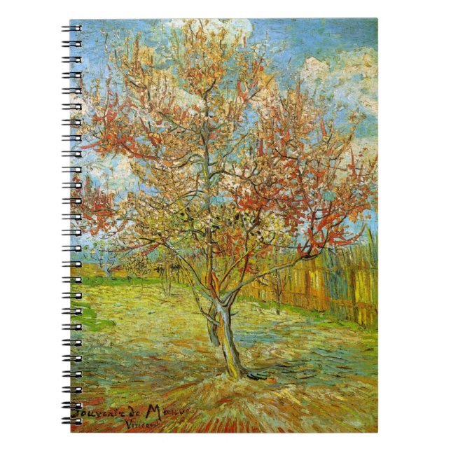Cuaderno Árbol rosa en flor por Vincent van Gogh (Frente)