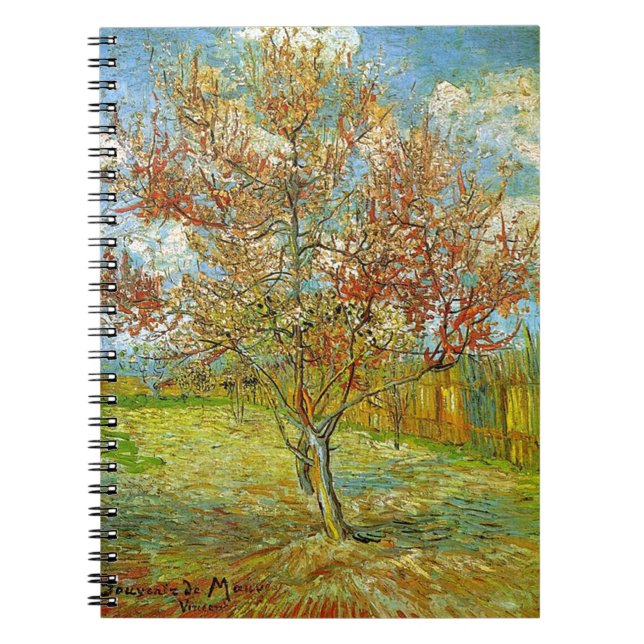 Cuaderno Árbol rosa en recuerdo de flores de malva (Frente)