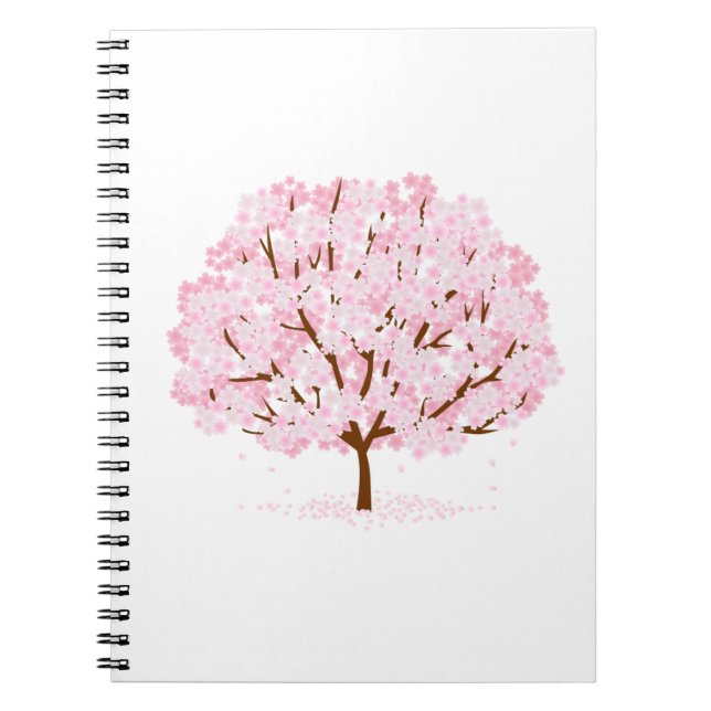 Cuaderno Árbol Sakura en pleno florecimiento - Elegante dis (Frente)
