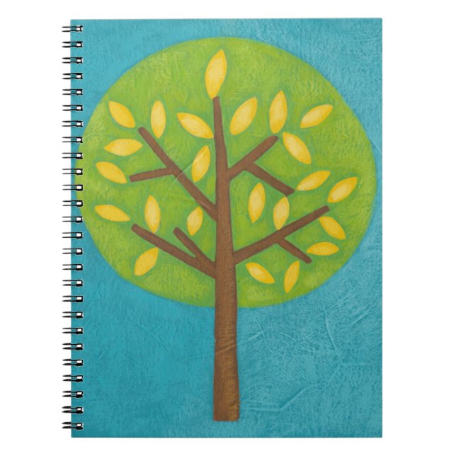 Cuaderno Árbol verde con hojas amarillas de Chariklia Zarri (Frente)