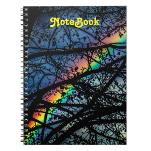 Cuaderno Árbol vibrante de la primavera del arco iris el  
